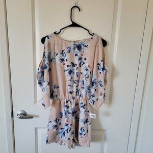 NWT Charlotte Russe Pink Floral Romper size S